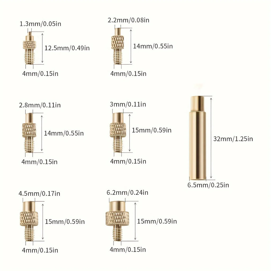 Heat Insert Nut Iron Tip M2 M3 M4 M5 M6 M8 Brass Thread Embedded Kit Heat Insertion Tool for Plastic 3D Printer Soldering Iron