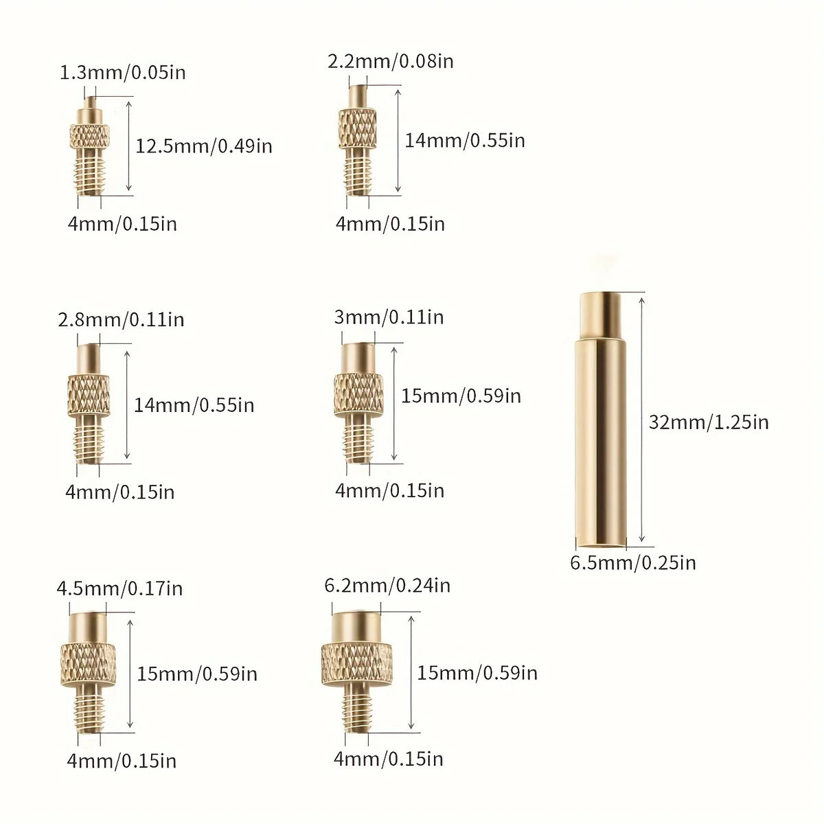 Heat Insert Nut Iron Tip M2 M3 M4 M5 M6 M8 Brass Thread Embedded Kit Heat Insertion Tool for Plastic 3D Printer Soldering Iron