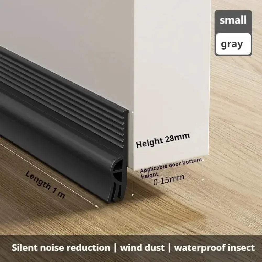 1M Door Bottom Sealing Strip Windproof Dust Stopper Rain Weatherstrip Noise Reduction Insulator Energy Saving Home Hardware Tool