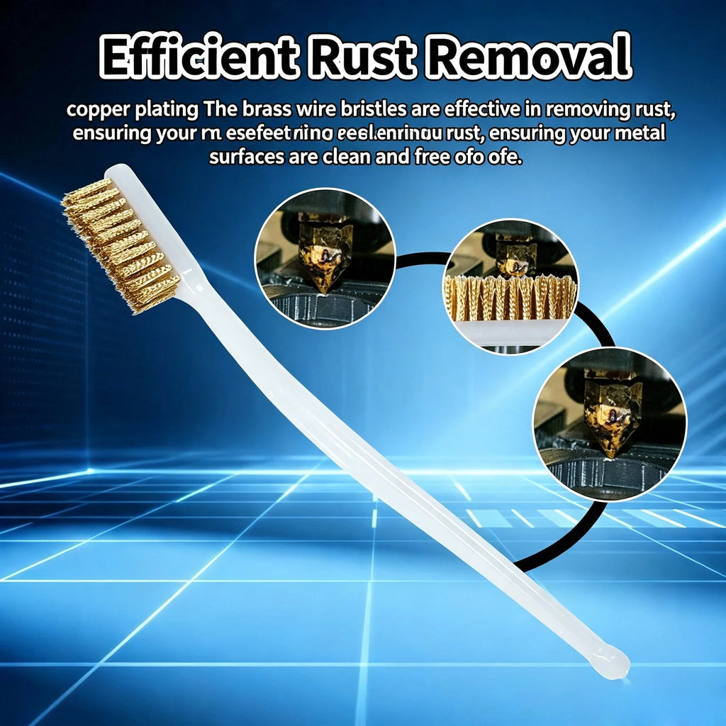 1/2/5/10Pcs Copper Plating Brass Wire Toothbrush Nozzle For 3D Printer Parts Ender 3 MK8 E3D Extruder Cleaner Tool Copper Brush