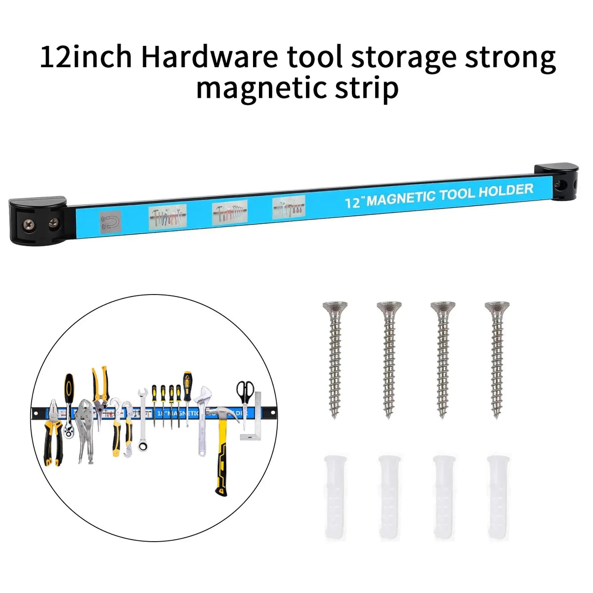 Magnetic Tool Holder Heavy-duty Magnet Tool Bar Long Strip Garage Workshops Hardware Storage Metal Organizer Rack For Workbench