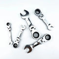 Mini Short Handle Ratchet Wrench With Movable Head Quick Dual-purpose Open End Wrench Hardware Tool Labor-saving Wrench