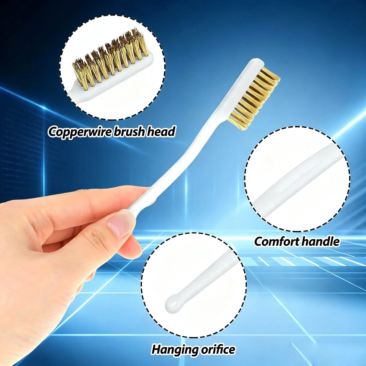 1/2/5/10Pcs Copper Plating Brass Wire Toothbrush Nozzle For 3D Printer Parts Ender 3 MK8 E3D Extruder Cleaner Tool Copper Brush