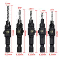 5pc Hexagon screw carpenter's hole opener countersink drill taper drill drilling reaming hardware tool set