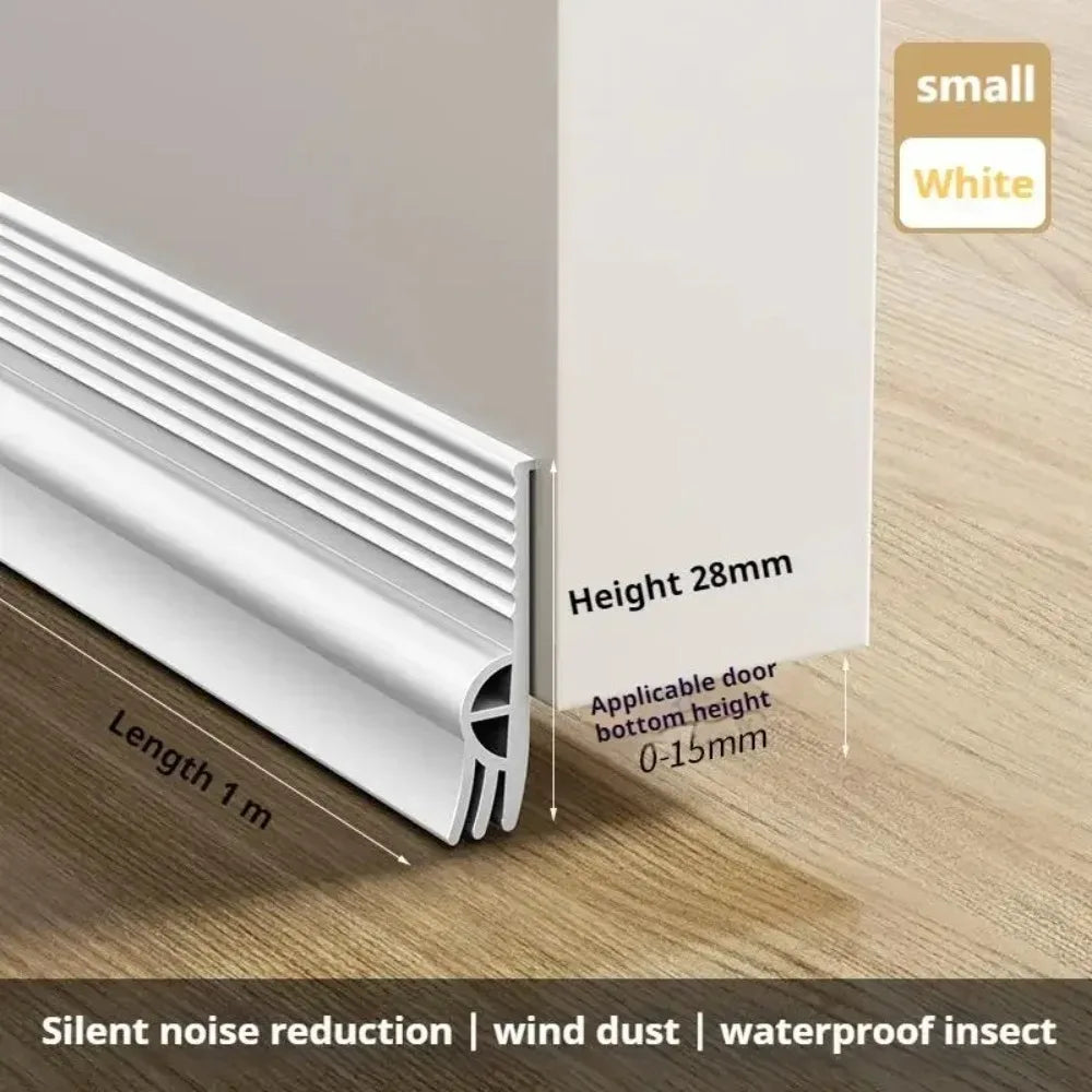 1M Door Bottom Sealing Strip Windproof Dust Stopper Rain Weatherstrip Noise Reduction Insulator Energy Saving Home Hardware Tool