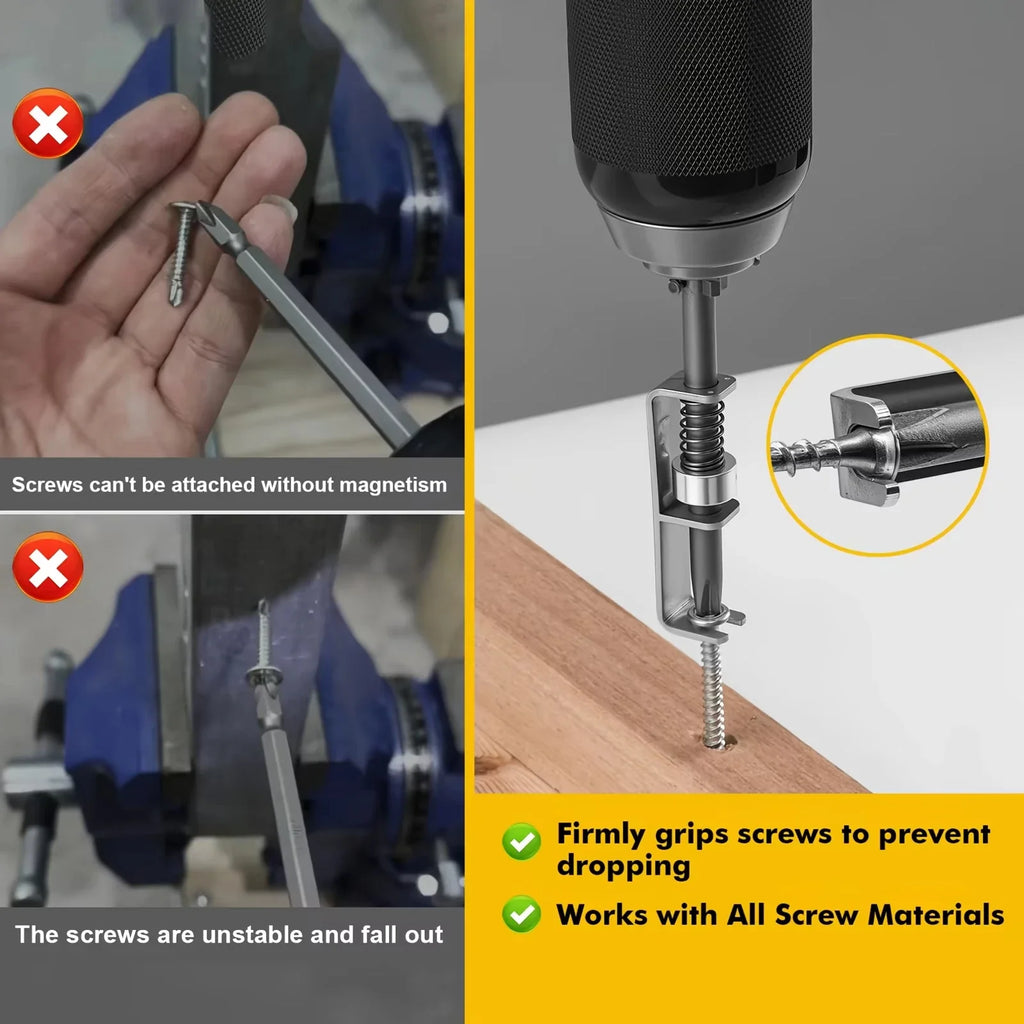 Screw Bit Holder Spring-Loaded Screw Holder Bit Retaining Adapter Tool Quick Release Attachment For Garage Repair Hardware Home