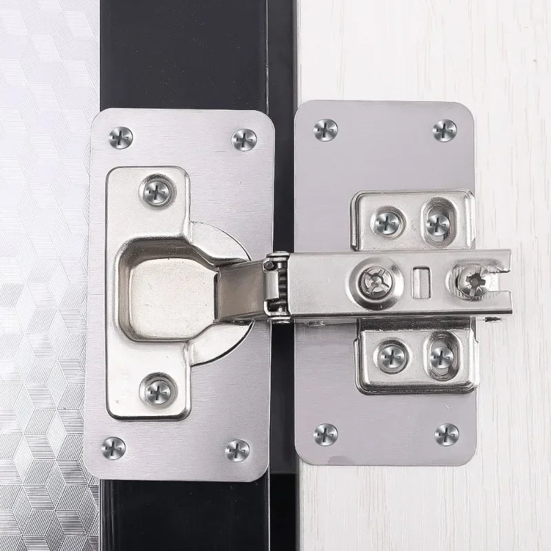 Stainless Steel Cabinet Door Hinge Repair Plate Cabinet Door Hinges Mounting Plate Kit with Screw Furniture Hardware Tools