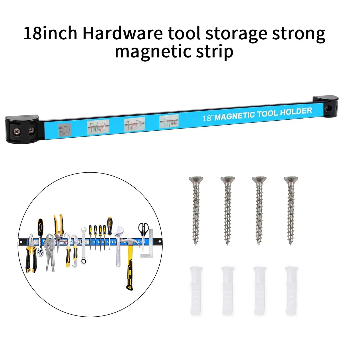 Magnetic Tool Holder Heavy-duty Magnet Tool Bar Long Strip Garage Workshops Hardware Storage Metal Organizer Rack For Workbench